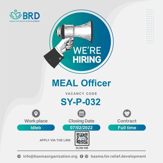 موظف مراقبة وتقييم “MEAL Officer – Idleb”